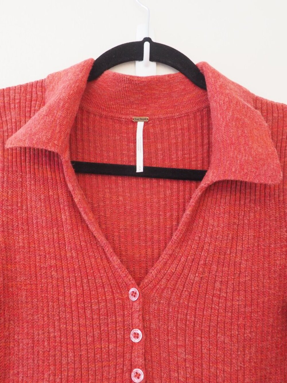 Free People Rain or Shine Knit Long Sleeve Collared Sweater Style Dress sz S - Picture 6 of 8